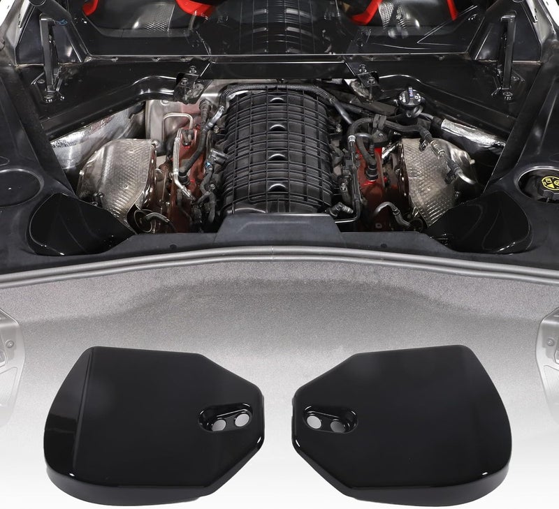 CHEAYAR Rear Strut Tower Covers Compatible with Chevrolet Corvette C8 2020-2023, ABS Plastic Engine Bay Shock Protection Panel Cover Trim, 2pcs C8 Accessories (Glossy Black) - Image 1